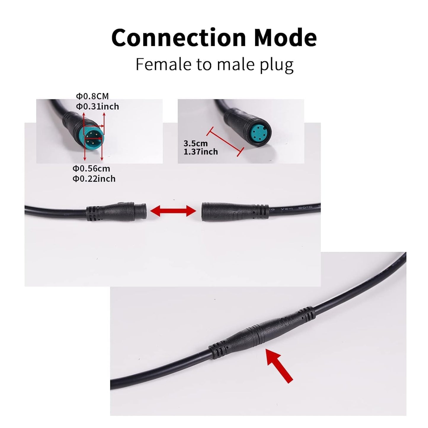 Green Extension Cable 5 pin 50cm