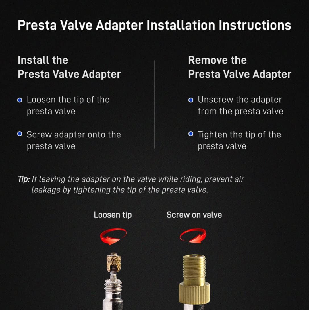 Presta to Shrader Valve Adapter
