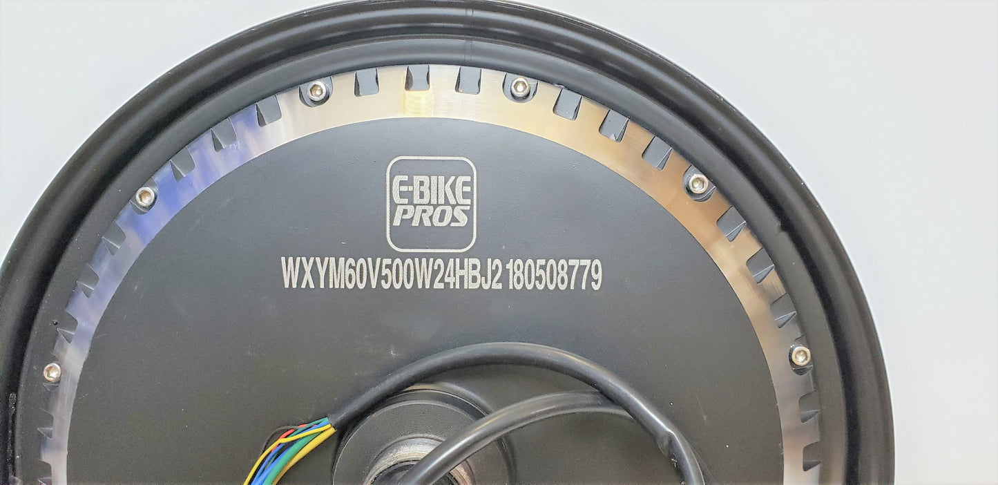 Motor 60V 120 Phase 500+ Watt Brushless DC for E-Bike Pros Gemini and Universal