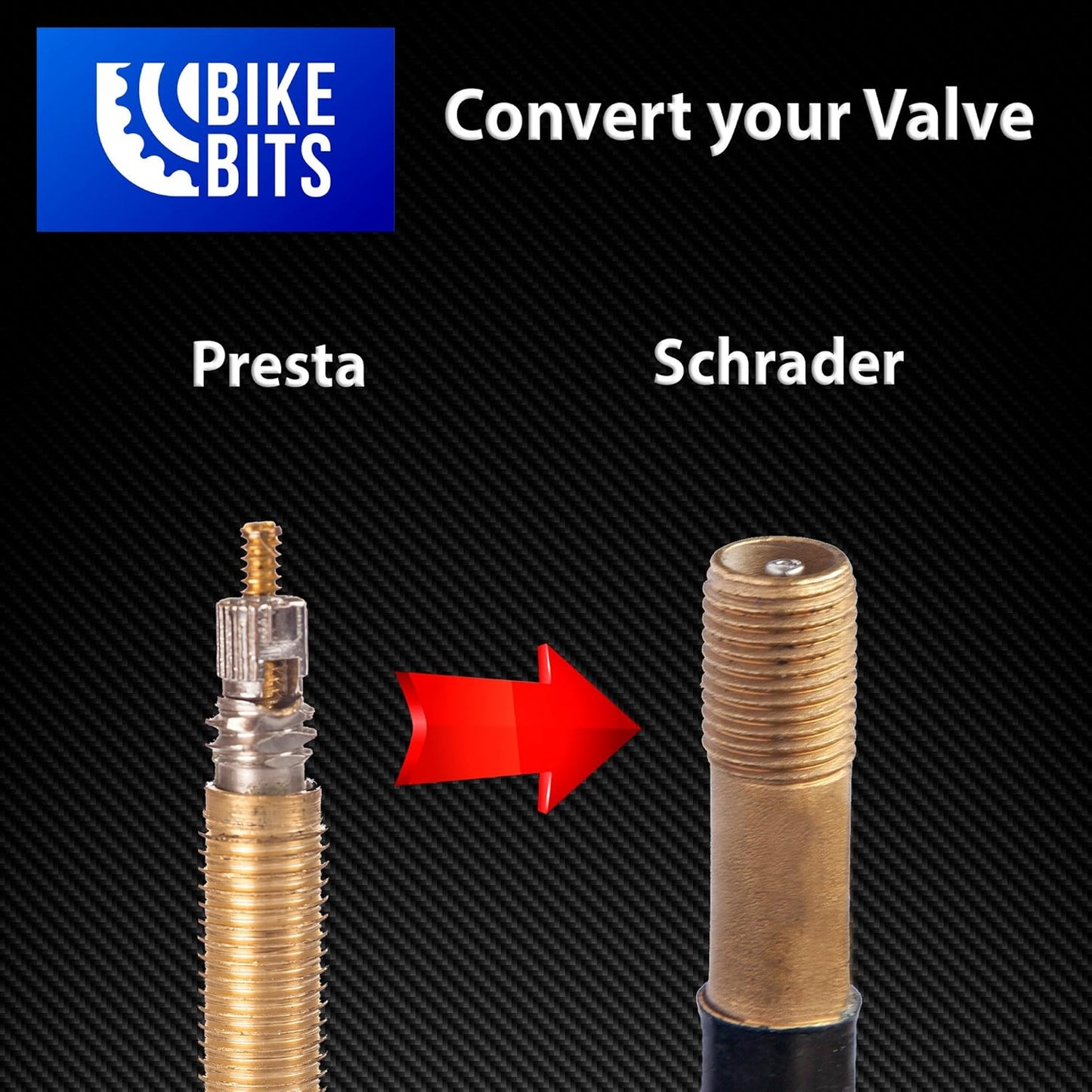 Presta to Shrader Valve Adapter
