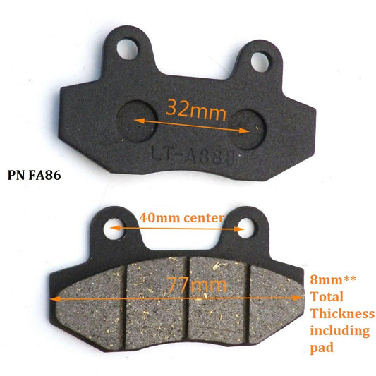Brake Pads - Universal 8MM Thickness